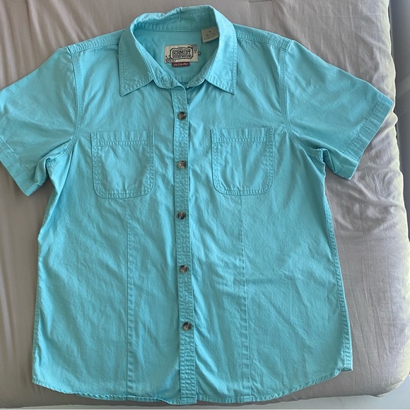 C.E Schmidt Workwear Women’s Blue Short Sleeve Shirt - Picture 1 of 4